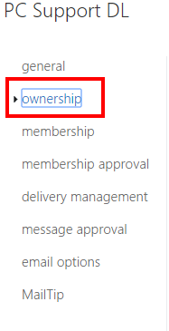 OWA 2016 - Options - Ownership