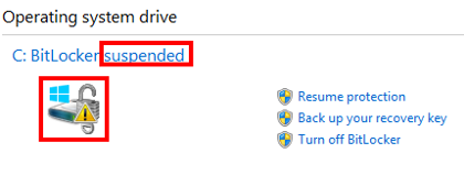 Windows 8 - Protection Suspended