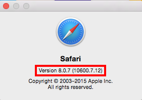 Discovering your System - Safari - About Version