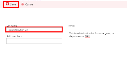 S4B - Outlook WebApp - Adding Distribution List - Step 5 Final