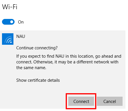 Windows 10 - WiFi Continue Connecting