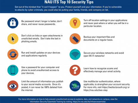 NAU ITS Top 10 Security Tips | Information Technology Services