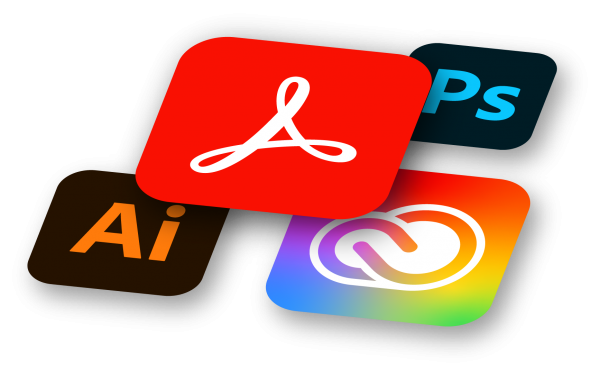 Adobe icons stacked on top of eachother.
