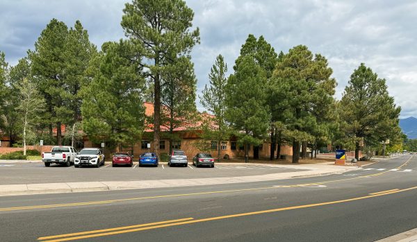 The outside of ITS Building 54 from Knoles Drive. 