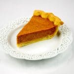 Pumpkin Pie Slice on white plate