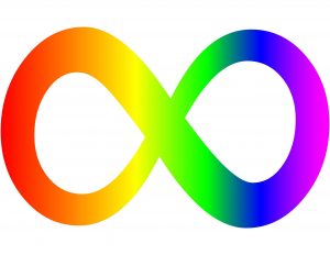 An Infinity symbol with rainbow colors