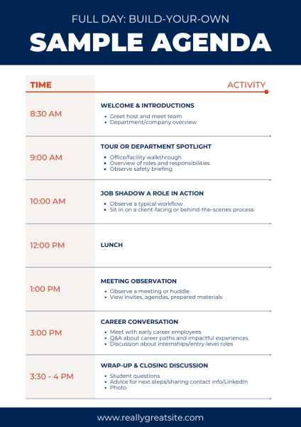 Full day build your own sample agenda.