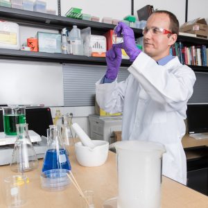 Slava Fofanov in his lab doing research
