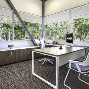 Ergonomic office with desk and chair
