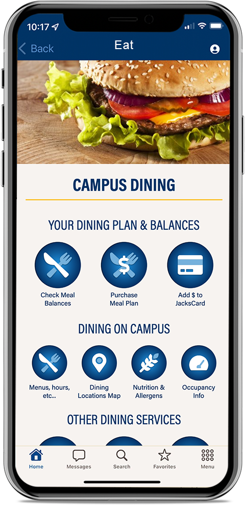 Campus DIning screen