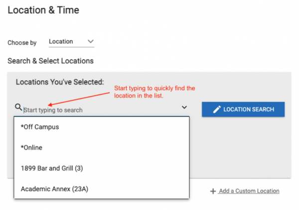 location and time box example