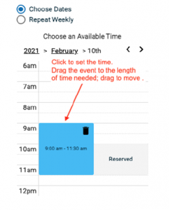choosing an available time