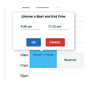choosing a start and end time