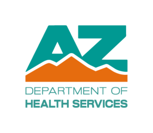 Arizona Department of Health and Human Services' logo in turquoise and orange