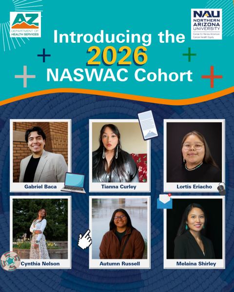 Introducing the 2026 NASWAC Cohort graphic with photos of each of the six cohort members and their names in a polaroid format
