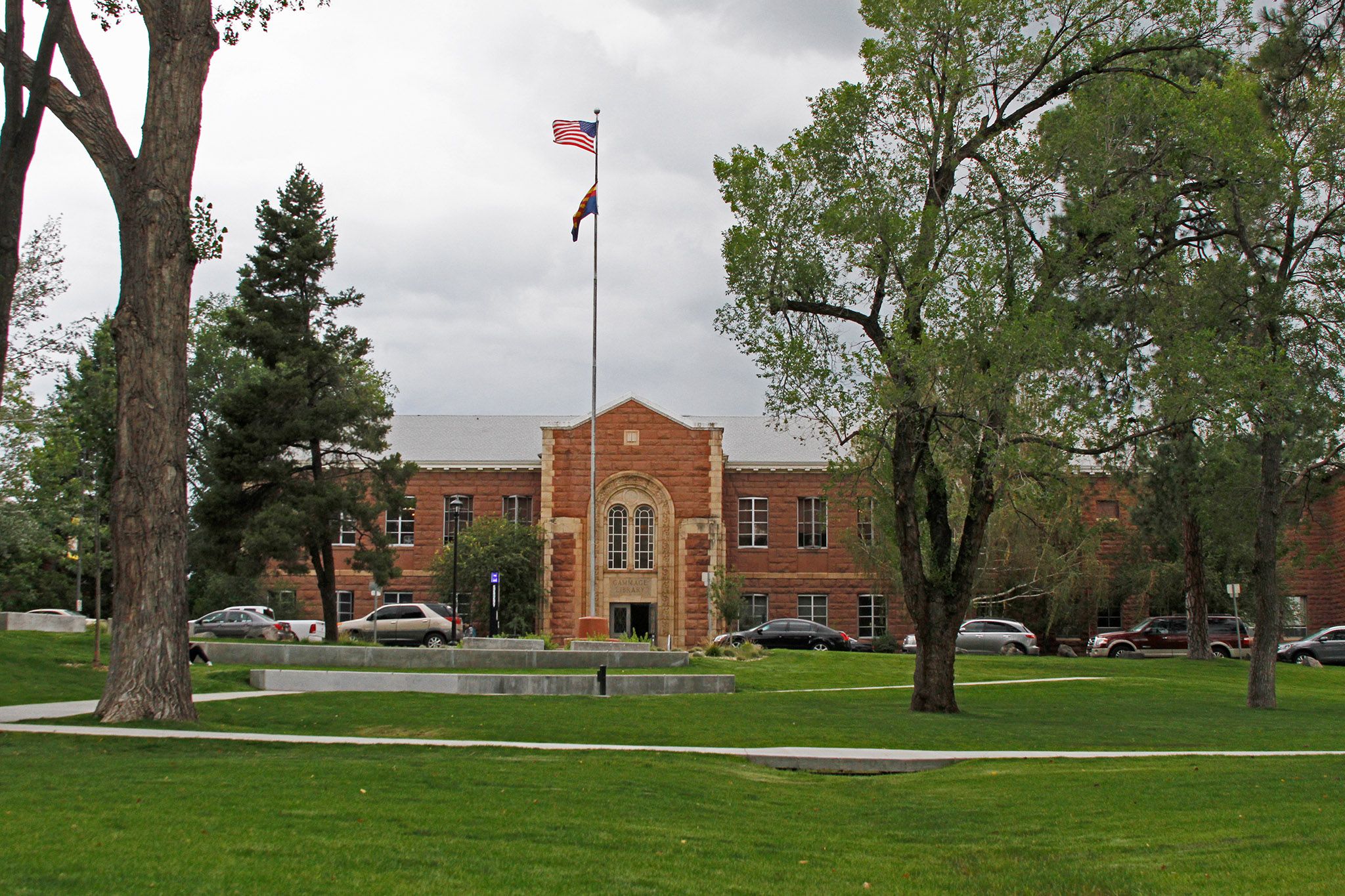 Front view of Gammage building.