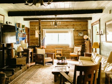 Interior living room of the Main House at the NAU Hat Ranch.