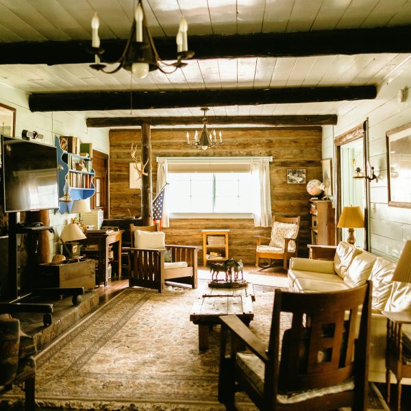 Interior of the Hat Ranch's Main House living room.
