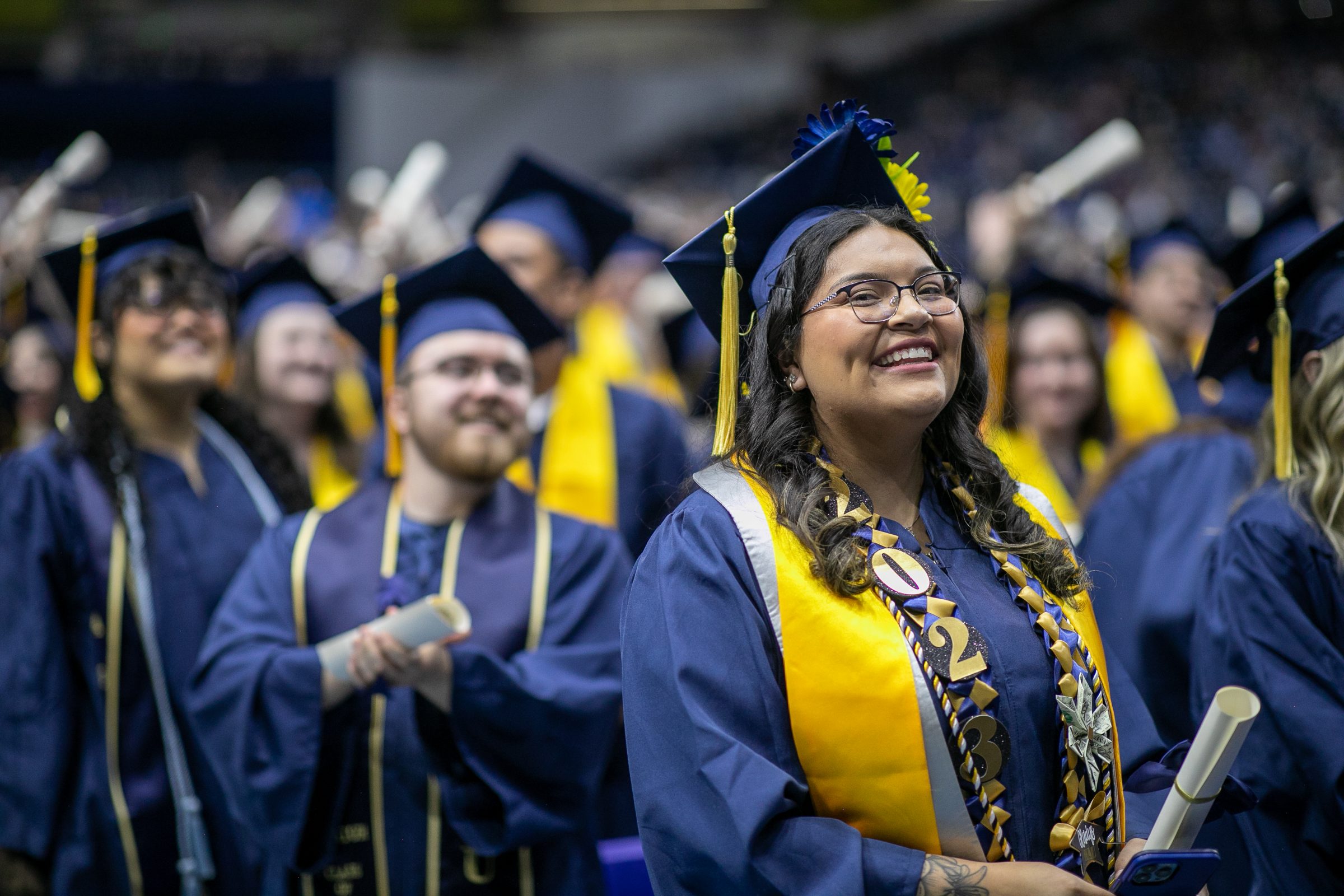 N A U student at 2023 graduation ceremony.