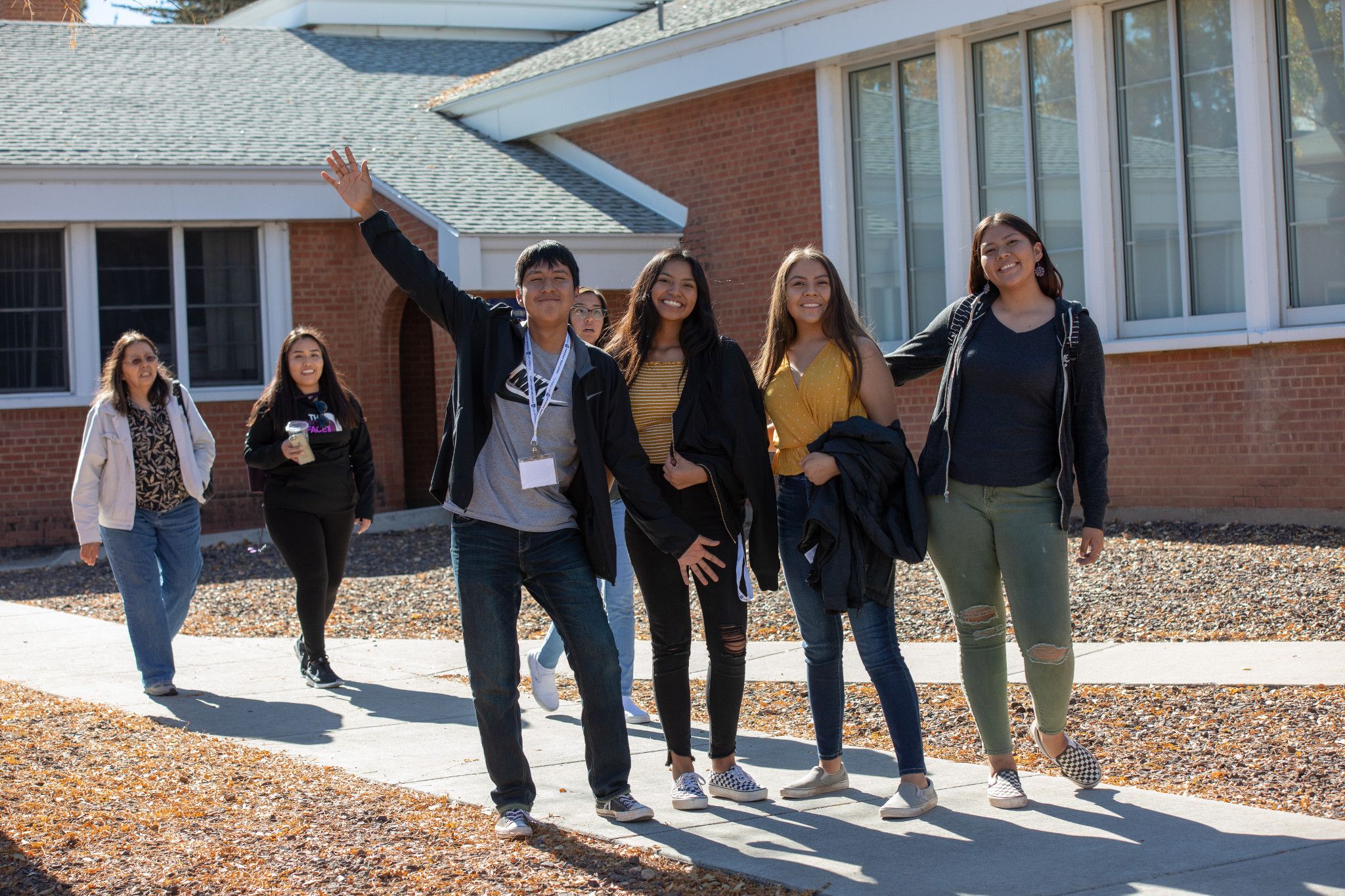 Group of young students attending Native American Visit Day at N A U..