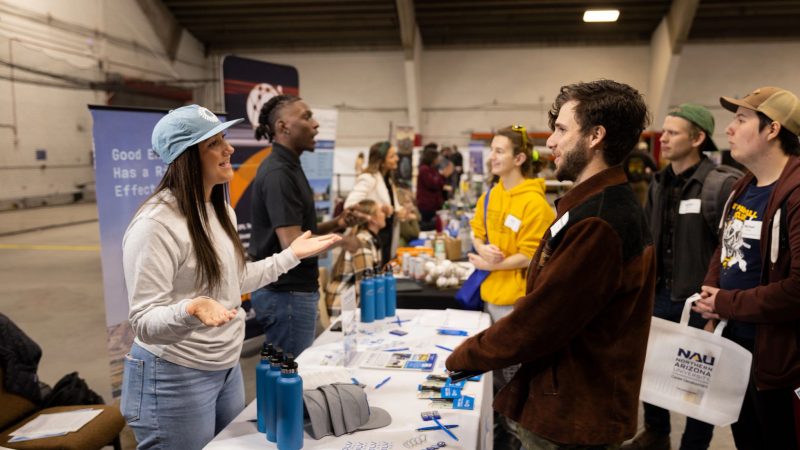 Students at N A U career fair.