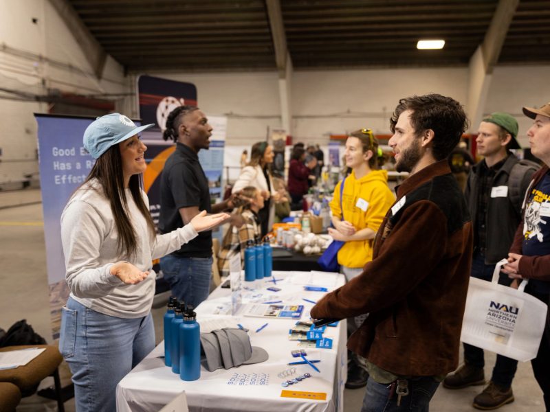 Students at N A U career fair.