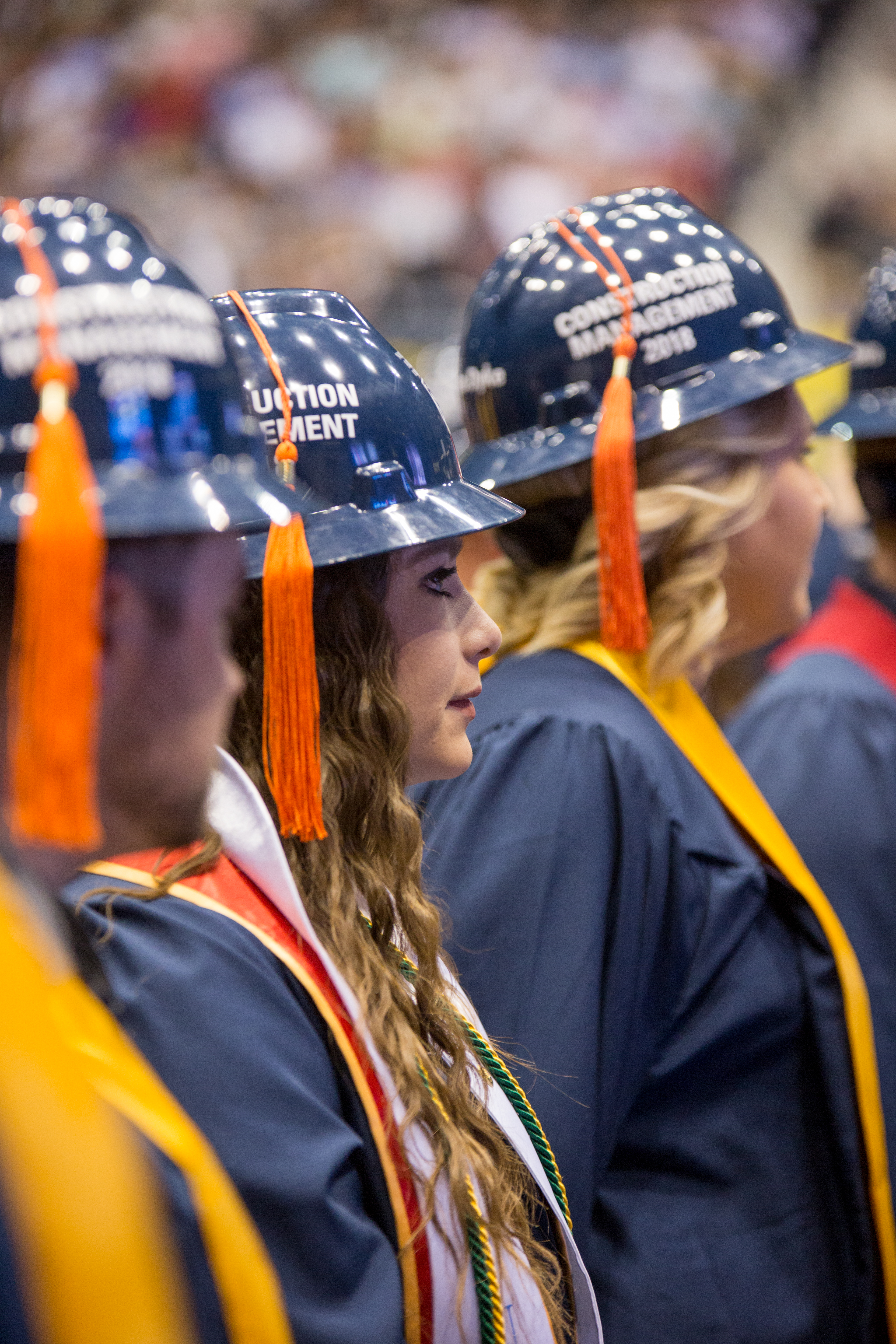 Construction management students at graduation.