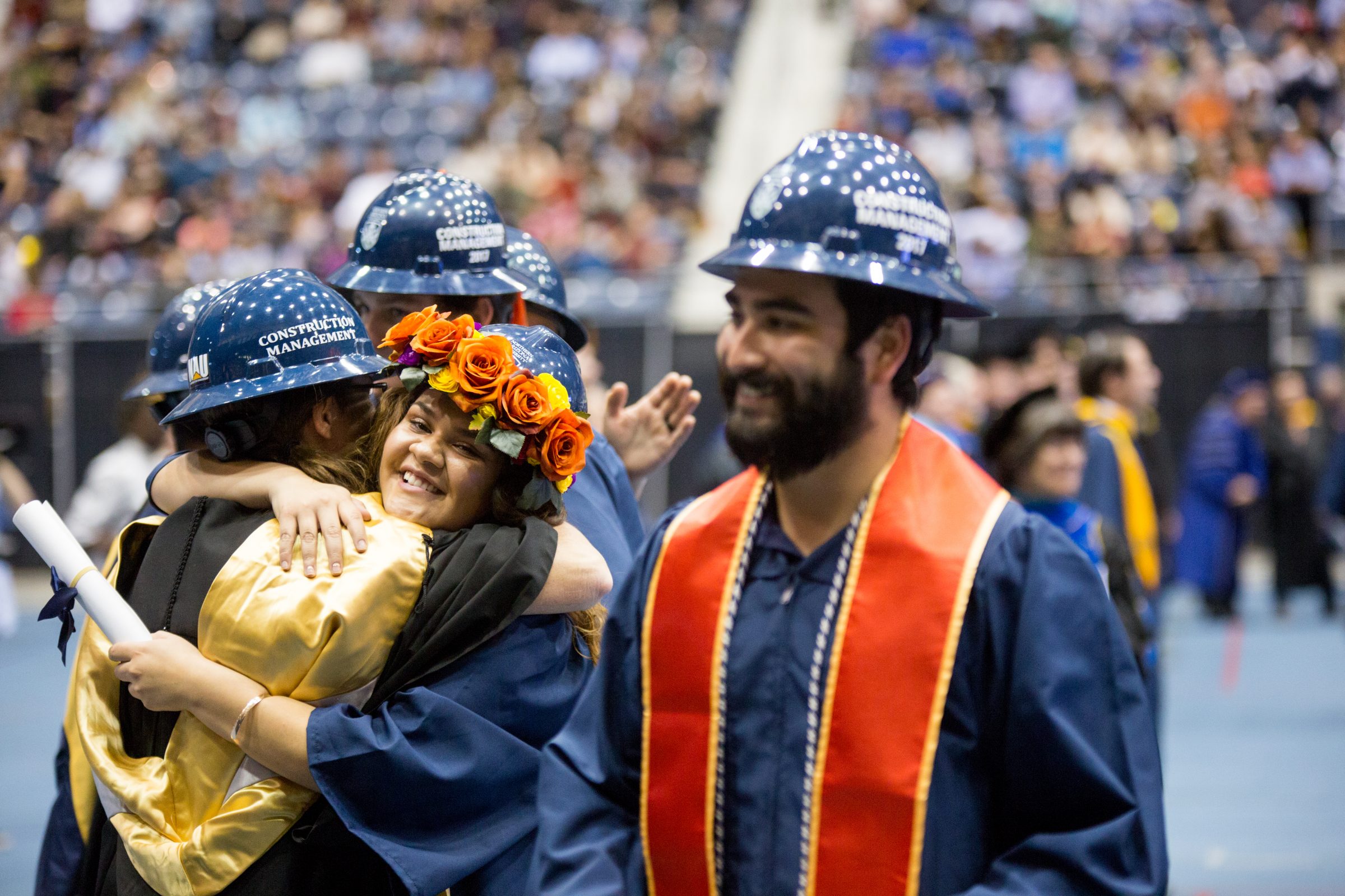 Construction management students at graduation.