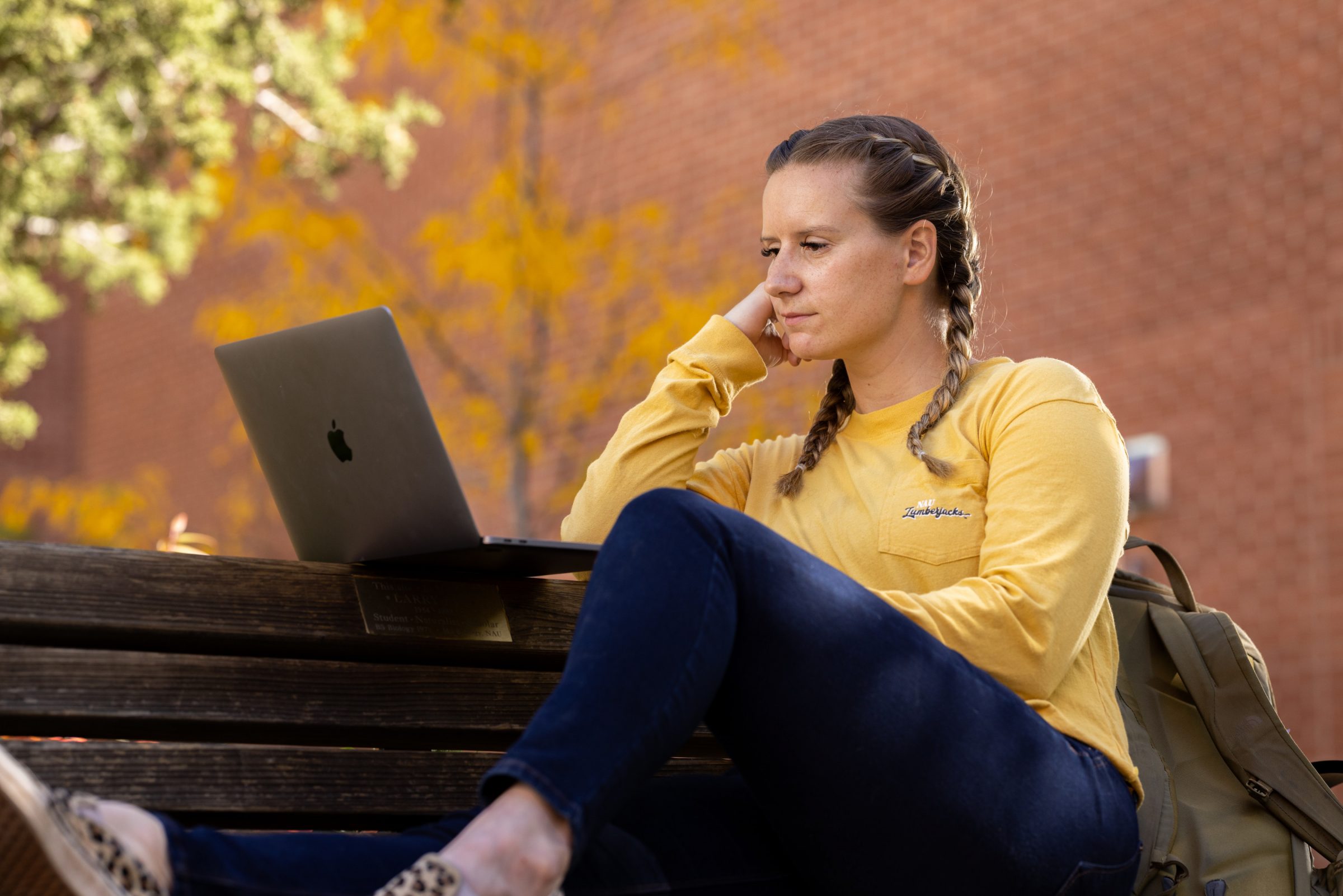 A photo of a student working on a computer.