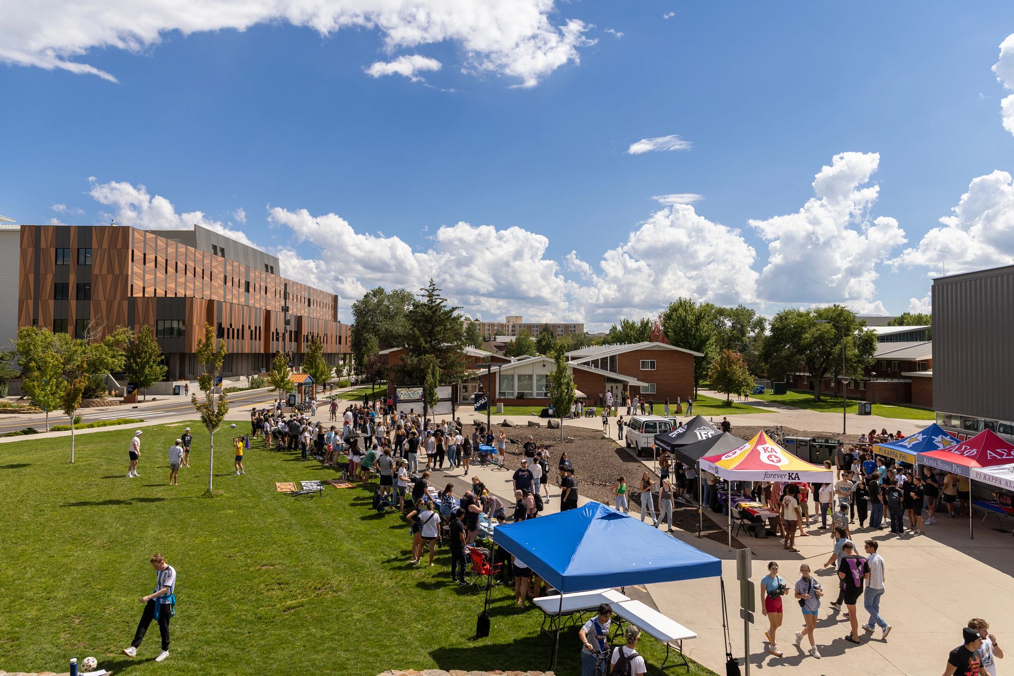 An image of the Lumberjack Club Fair, shot from above