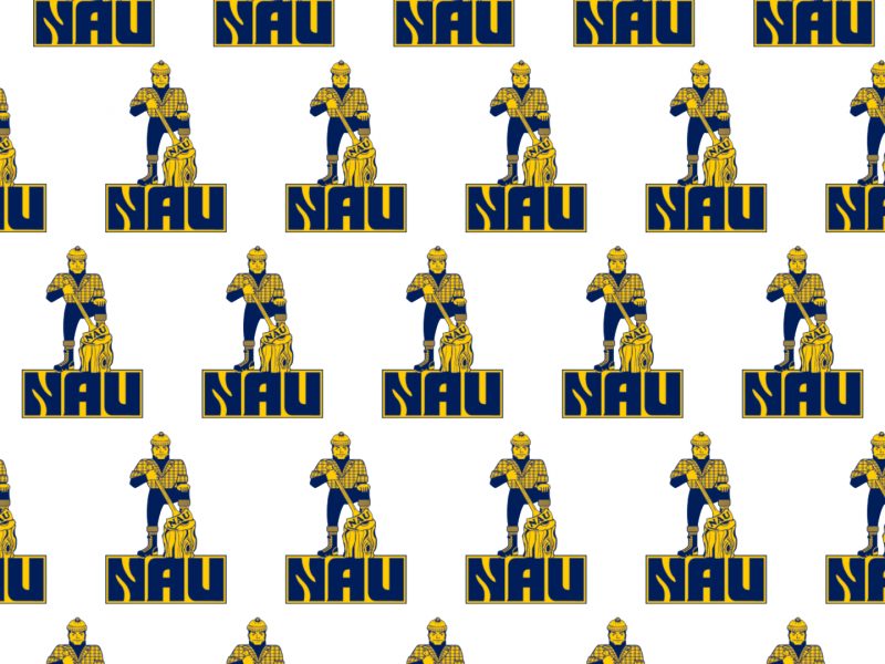 Louie the Lumberjack, Northern Arizona University's 1978 logo, showcased in the La Cuesta Collection by College Vault.