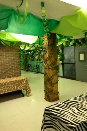 A decorated hallway.