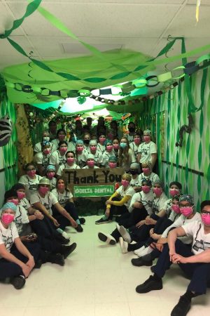 A group of students at community outreach.