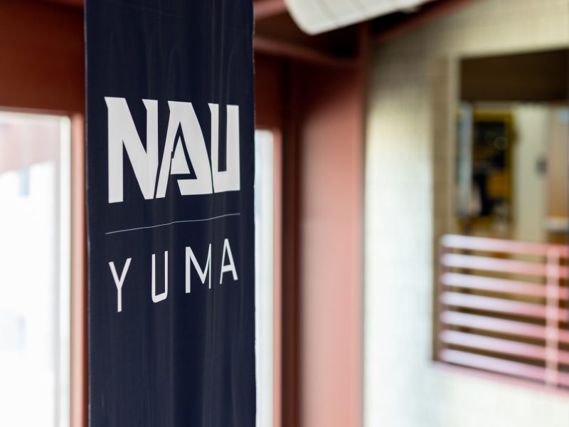 A N A U Yuma banner hanging from the ceiling.