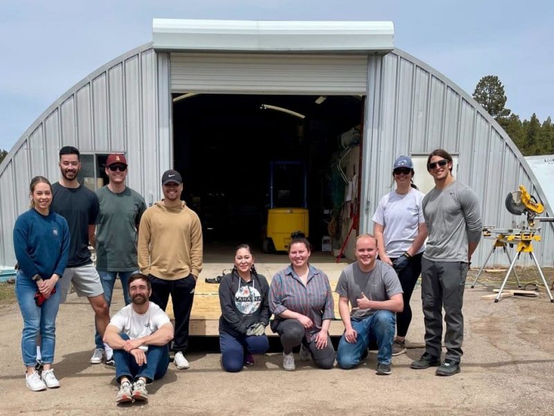 N A U physical therapy students march together in service .