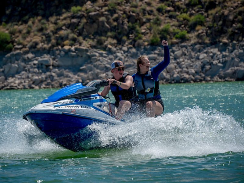Haley Alexander, Doctor of Physical Therapy student at N A U, on a jetski.