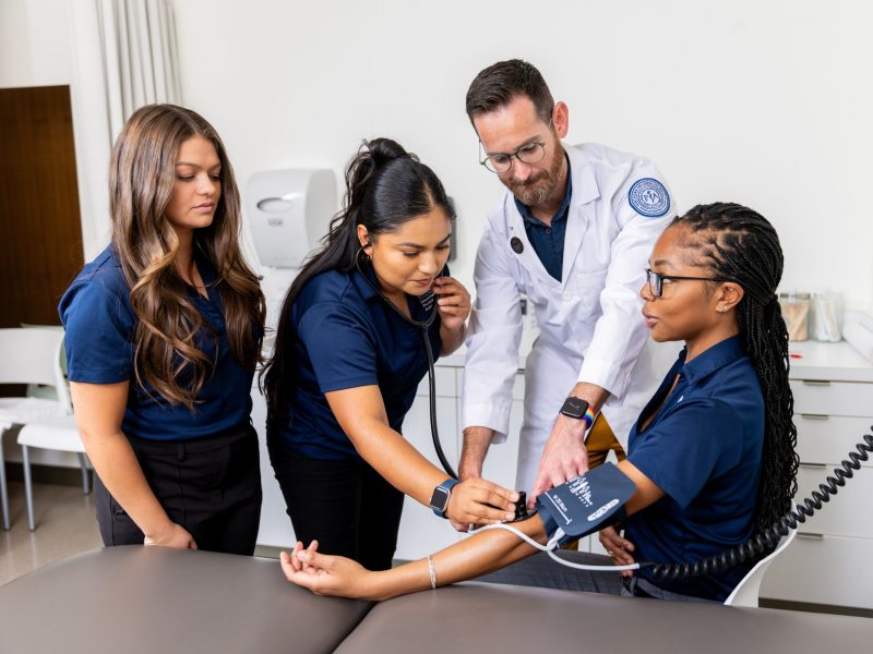 Northern Arizona University's Physician Assistant Department Chair Jason Gubler demonstrating to students.