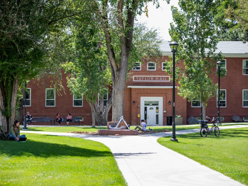 Shot of Taylor Hall at the North Quad.