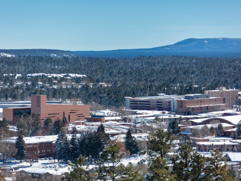 Overview of Northern Arizona University during the Winter.