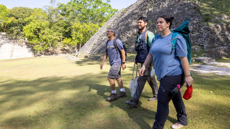N A U students studying archaeology in Belize.