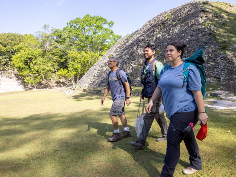 N A U students studying archaeology in Belize.