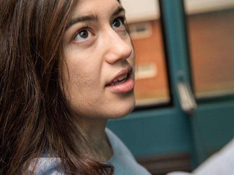 Giulia Paulet demonstrating process on white board