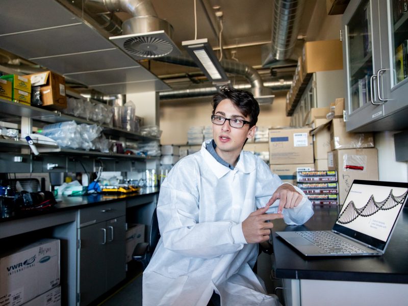Allen Clarke working in the PMI lab
