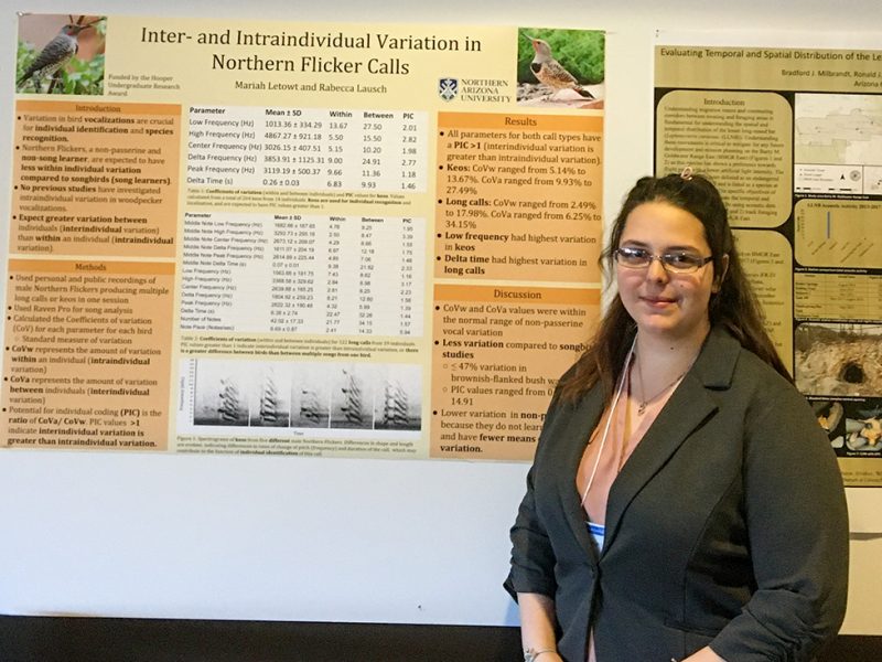 Mariah Letowt standing by research poster