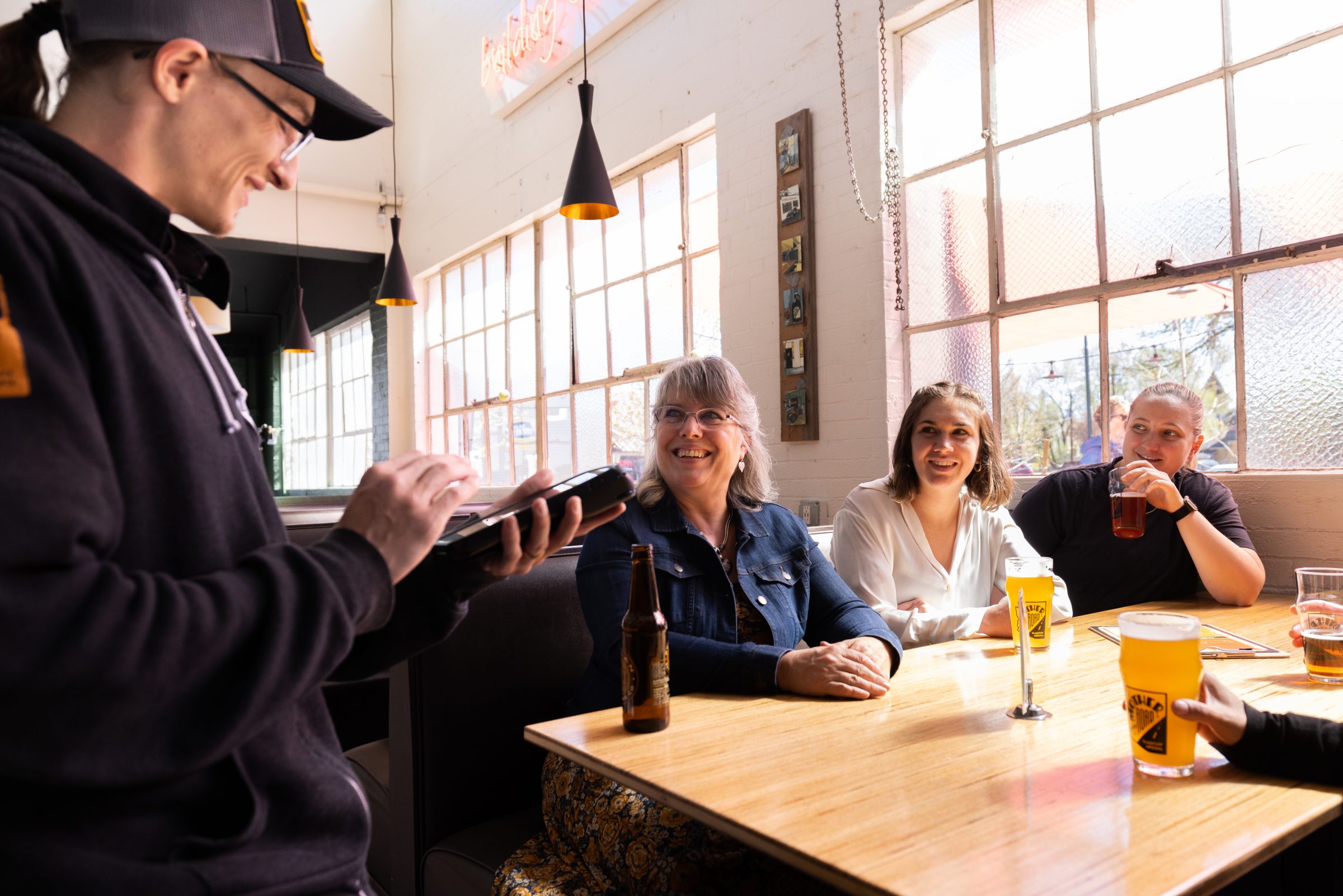 A person taking orders from customers.