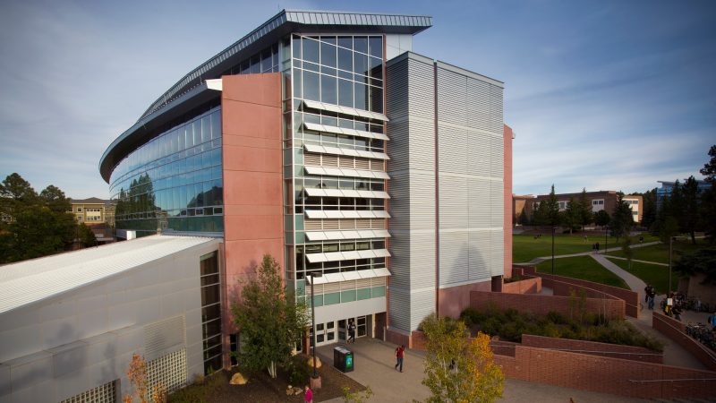 Northwest entrance of franke business building.