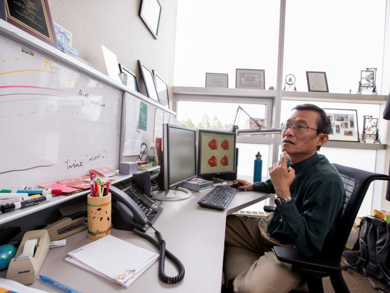 Professor at the business college explains computer graphics.