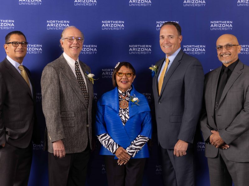 N A U President Jos&eacute; Luis Cruz Rivera, Allen Atkins, Penny Emerson, Robert Parker, Dean, The W. A. Fanke College of Business, Ashok Subramanian.