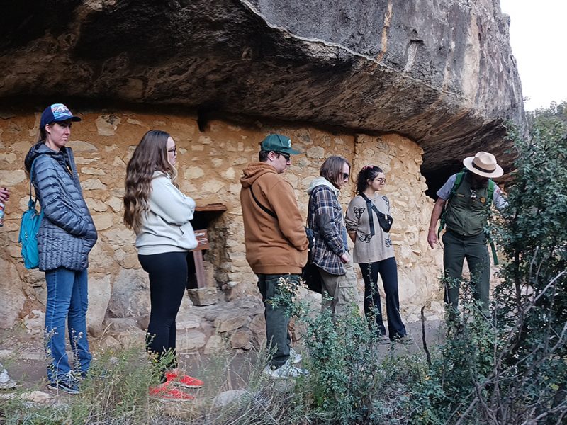 History program students at Walnut Canyon.