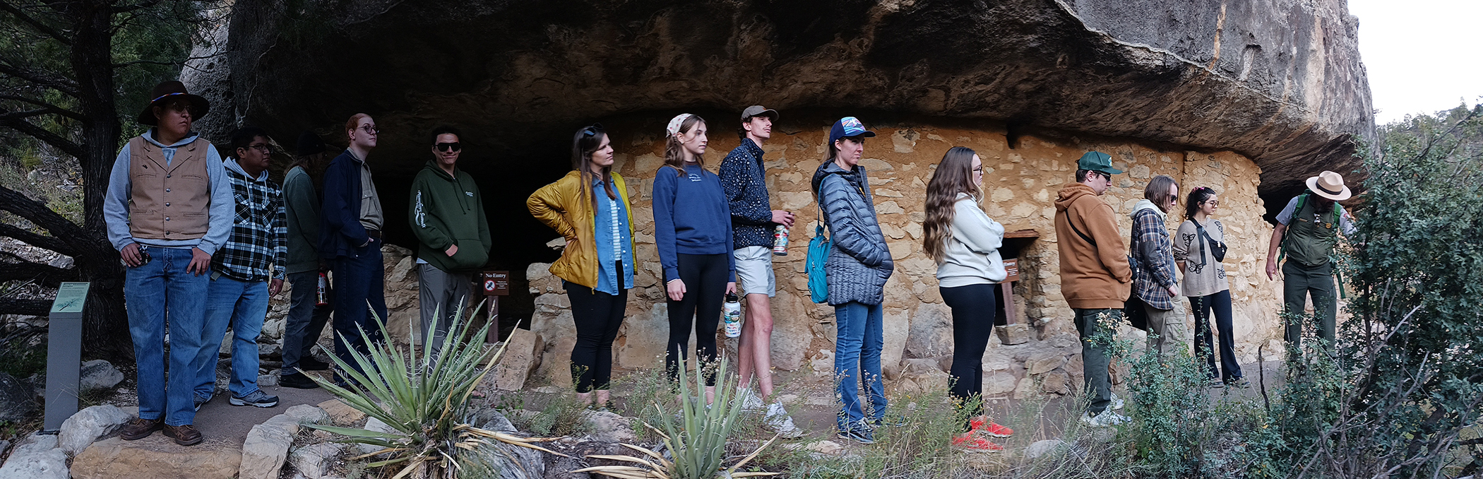 History program students at Walnut Canyon.